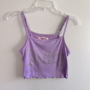 Juicy Couture sleepwear purple bedazzled crop tank top